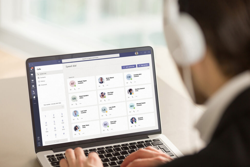 Image of businessman on video call